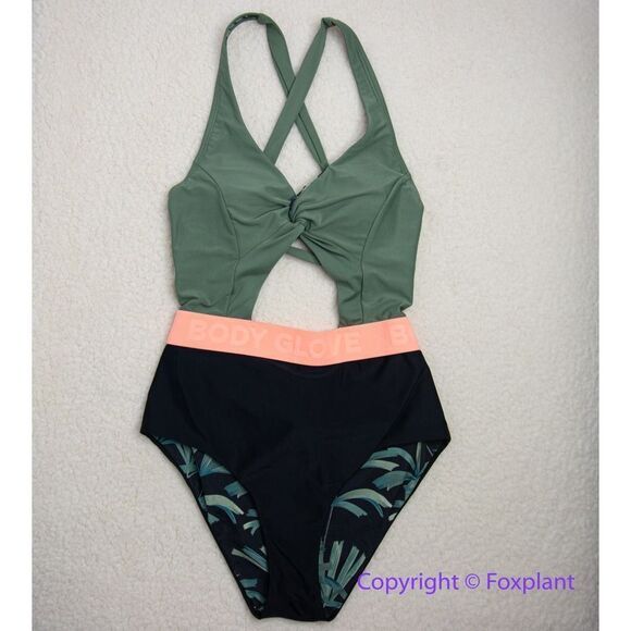 NEW‎ Body Glove one piece swimsuit green black, women's XS - Picture 4 of 16